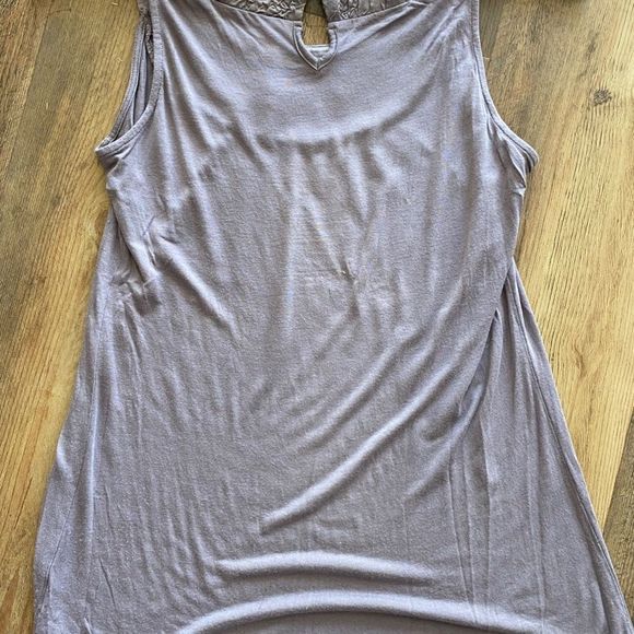 Kische Lavender Tank Small Cowl Crinkle Neckline - Picture 2 of 8